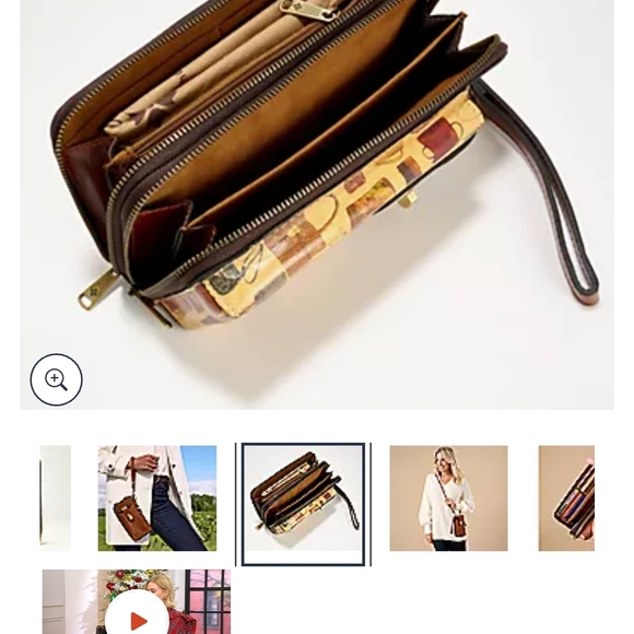 Patricia Nash Burgundy Crossbody Phone Bag with Gold Hardware - Picture 12 of 16